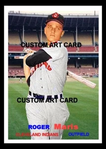 Roger Maris Cleveland Indians 1957 Custom Made Baseball Art Card - Picture 1 of 2