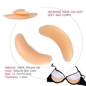 Invisible Silicone Gel Soft Bra Insert Bikini Swimsuit Breast Enhancer 1 Pair - Picture 1 of 8
