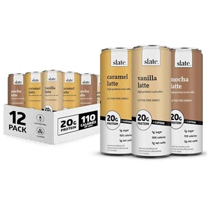 Slate Milk - High Protein Iced Coffee - Energy Variety Pack - Caramel Latte, Moc - Picture 1 of 6