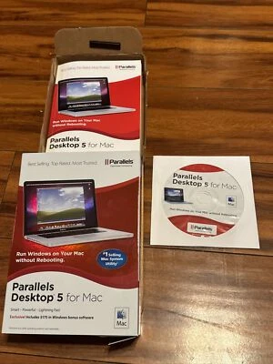 PARALLELS Desktop 5 For Mac (2010) CD ROM w/ CD KEY, MANUAL, and BOX complete - Image 1 of 4