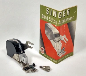 Vintage Singer Blind Stitch Attachment 160616 In Original Box with Manual 1949 - Picture 1 of 13