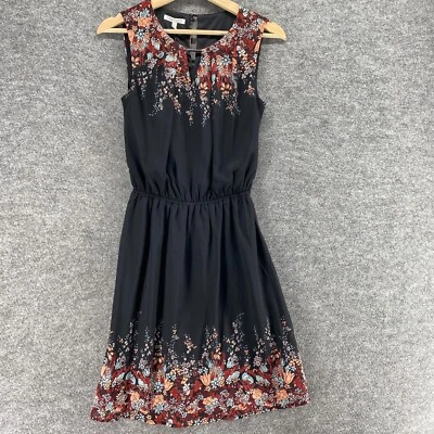 Nuevo Vestido Maurices Mujer XS Negro Floral Funda Midi Sin Mangas Gancho y Ojo Foto 1 de 4
