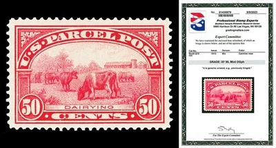 Scott Q10 1913 50c Parcel Post Issue Mint Graded XF 90 LH with PSE CERT - Image 1 of 2