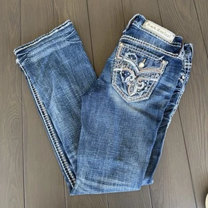 Jeans Rock Revival donna 29x30 palissandro bootcut blu impreziosito denim elasticizzato - Foto 1 di 20