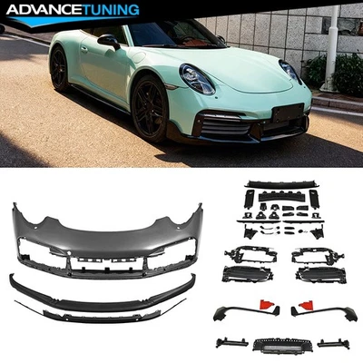 Fits 12-19 Porsche 911 991 To 992 Turbo SD Style Front Bumper Conversion w/ DRL Foto 1 de 4