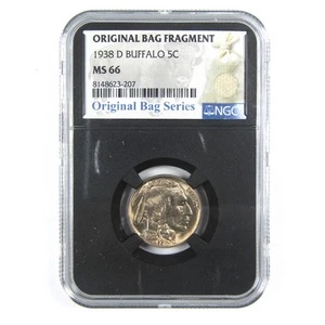 1938 D Buffalo Nickel MS 66 NGC 5c Original Bag Fragment SKU:I14582 - Picture 1 of 4