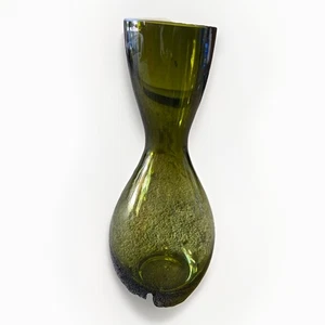 Cassa e Botte Verde Oliva Vaso Diva Vetro Soffiato Polonia Difficile da Trovare - Foto 1 di 3
