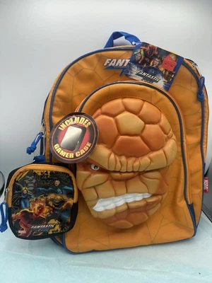 New Fantastic Four Backpack with Tags 2006 Marvel Thing Face 3D With Gamer Case - Image 1 of 4
