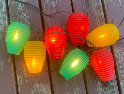 Cadena de luces de plástico molde soplado colmena fiesta iluminada de colección 7 linterna camping patio Foto 1 de 4