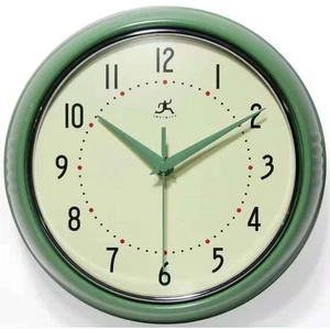 Retro round Green Wall Clock - Picture 1 of 8