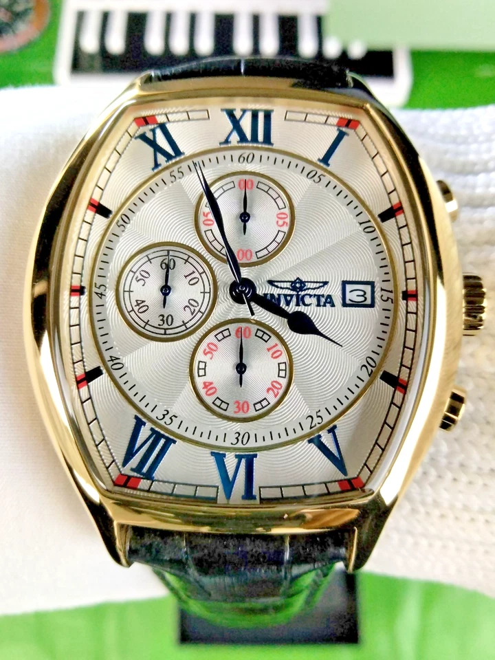 Reloj Invicta Specialty Hombre Cronógrafo Cuarzo Dorado SS 49840 Correa Cuero Negro + 2xtra WR Foto 1 de 4