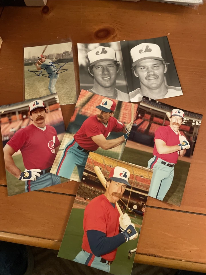 Montreal Expos Photo Lot, 6 Type 1, 1 Signed Duffy Dyer Photo - Image 1 of 1