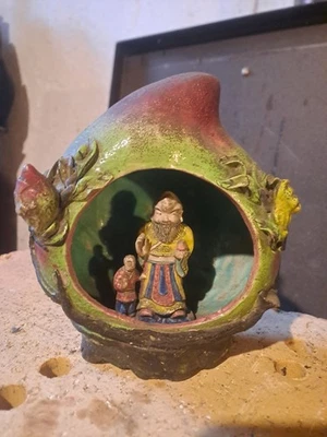 Ceramique Chinoise, Symboles De Longévité ,grotte De SHU en Forme De Pêche.  - Photo 1/4