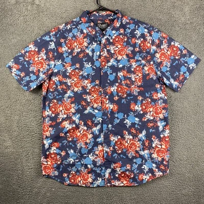 RETROFIT Mens Floral Button Up Shirt Size L Red Blue Short Sleeve Casual - Image 1 of 4