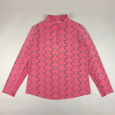 Suéter IBKUL Mujer Grande Rosa Horsebit Ecuestre Ligero 1/4 Cremallera Foto 1 de 4