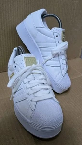 ADIDAS SUPERSTAR BOLD SNEAKER GRÖßE UK 5 WEISS & METALL GOLD TOP ZUSTAND - Bild 1 von 9