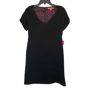 Betsy Johnson v neck shift dress LBD size 4 - Picture 1 of 7