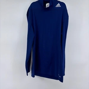 Camisa Adidas Techfit ClimaWarm Manga Larga Cuello Simulado Capa Base Azul Grande - Imagen 1 de 5