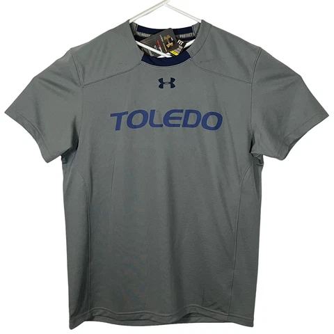 Under Armour Toledo Rockets Shirt Mens Size Large Loose HeatGear Gray/Blue NWT Cover