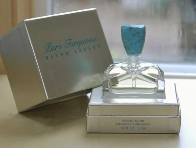 * TURQUESA PURA por RALPH LAUREN * PERFUME PURO 1 oz ~ 30 ml botella de CRISTAL RARO Foto 1 de 4
