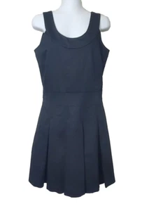 Pink Tartan Dress Womens 6 Black Fit Flare Box Pleated Sleeveless Cotton Twill - Picture 1 of 13