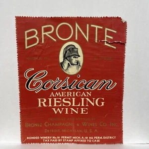 Bronte Corsican American Riesling Wine Bottled in Detroit MI Label - Picture 1 of 2