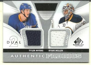 2012-13 SP Game Used Authentic Fabrics Dual #AF2MM Tyler Myers/Ryan Miller D