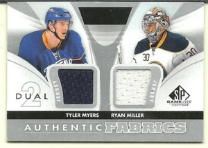 2012-13 SP Juego Usado Telas Auténticas Doble #AF2MM Tyler Myers/Ryan Miller D - Imagen 1 de 1