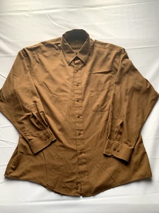 G.H Bass & Co Mens Brown full button long sleeve dress shirt size 171/2 34-35 - Picture 1 of 6
