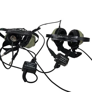 Lot of 2 David Clark H6041 Headsets Microphone 40416G-03 + 40666G-01 Adapter - Picture 1 of 8