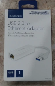 Insignia USB 3.0 to Gigabit Ethernet Adapter - White Model: NS-PCA3E - Picture 1 of 2