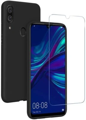 COVER + PELLICOLA VETRO TEMPERATO PER HUAWEI PSMART 2019 NERO OPACO  - Immagine 1 di 4