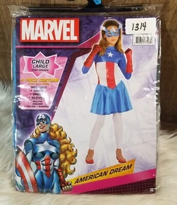 Marvel American Dream 4 Piece Costume Child Size Large 12-14 mask & gloves - Picture 1 of 5
