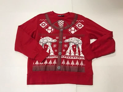 NUEVO CON ETIQUETAS Star Wars Navidad Suéter Diseño Sudadera - Rojo - Para Hombre Talla Pequeña Foto 1 de 4