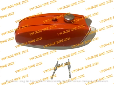 Tanque de gasolina BSA A65 Thunderbolt Lightning naranja blanco 1970 + grifo de tapa/APTO PARA Foto 1 de 4