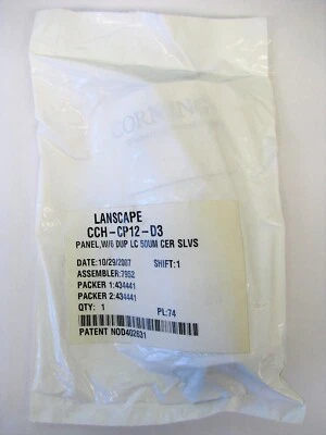 Corning CCH-CP12-D3 Panel LC Multimode, Duplex, 12 Fiber OM2, 50 um *NEW* - Image 1 of 4