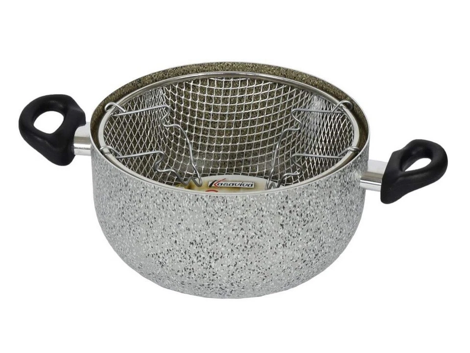 FRIGGITRICE  ALLUMINIO ANTIADERENTE KASAVIVA CUOCA STONE CM 24 - Immagine 1 di 1