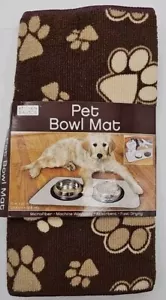 Cucina Basics Pet Bowl Tappetino Asciugatura Rapida 10x20 in Marrone con Stampe Cucciolo - Foto 1 di 4