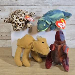 Lote De 4 Gorros Adolescentes TY McDonalds Bebés Camel, Iguana, T-Rex, Leopardo De Colección - Imagen 1 de 1