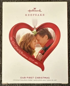 Hallmark 2019 Ornament “Our First Christmas” Heart 2019 Photo Frame New - Picture 1 of 4