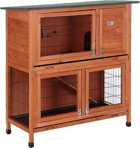 DE LUJO DOS PISOS CONEJO GUINEA CABAÑAS CON PATAS 2 NIVELES BB-41-DDL-NT - Imagen 1 de 7
