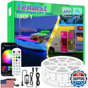 Tendist Boat Lights LED Waterproof 100FT, Marine Light Strip App Control, 12V - Picture 1 of 5