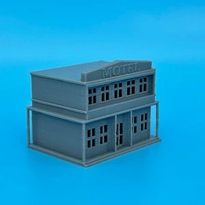 Western MOTEL Edificio de Ciudad Pequeño HUECO ~ Escala N 1:160 Pieza - ¡CONSTRUIDO! - Imagen 1 de 8