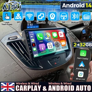 Android 14 DAB+ 32G Stereo Radio GPS SatNav Carplay WIFI For Ford Transit Custom - Picture 1 of 18
