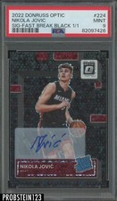 2022-23 Panini Donruss Optic Black Prizm Rookie Nikola Jovic Auto RC 1/1 PSA 9