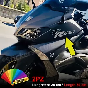 2 adesivi RR scudo anteriore per TMAX 530 2012-2019 scritte adesive tmax RR530 - Foto 1 di 8