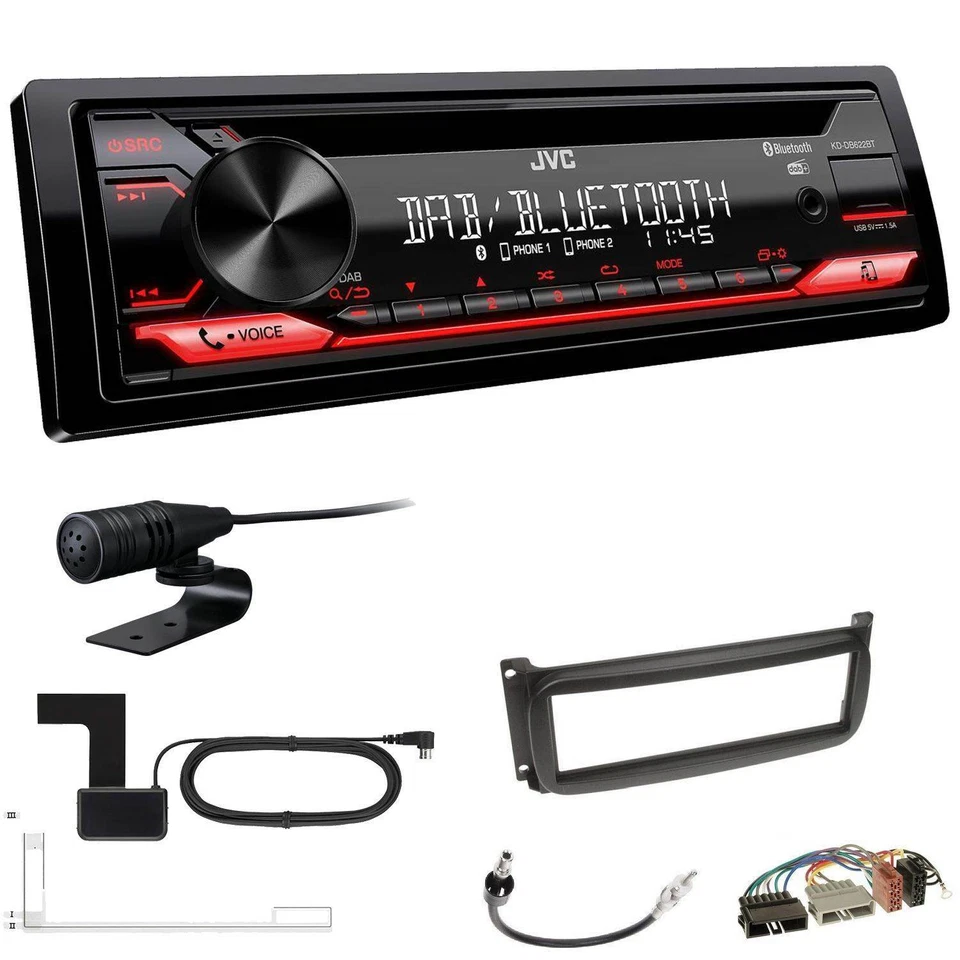 JVC KD-DB622BT DAB inkl Antenne Bluetooth Einbauset für Chrysler Neon 1999-2005 - Bild 1 von 4