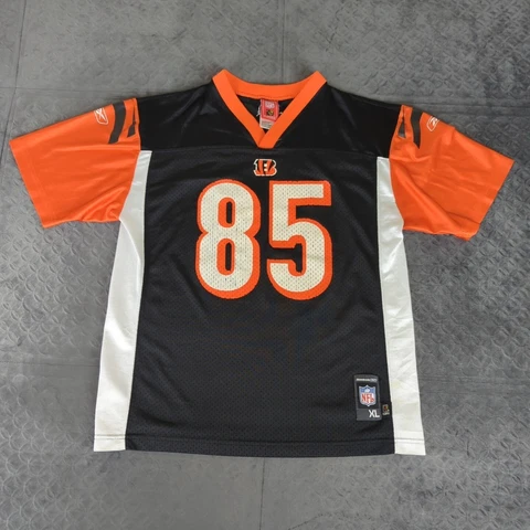 Chad Johnson Cincinnati Bengals Jersey Reebok Black Boys Youth XL Cover