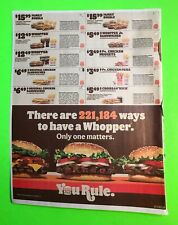 EXPIRED BURGER KING 30 COUPONNS on 3 sheets expired 1/15/2023 SHIPS TODAY