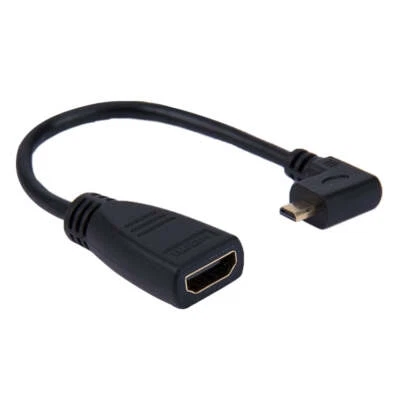 19cm 90 Degree Micro HDMI Left-toward Male to HDMI Female Cable Adapter(Black) - Image 1 of 4